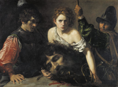 Valentin de Boulogne, David with the Head of Goliath and Two Soldiers, 1620/22, © Museo Nacionial Thyssen-Bornemisza, Madrid