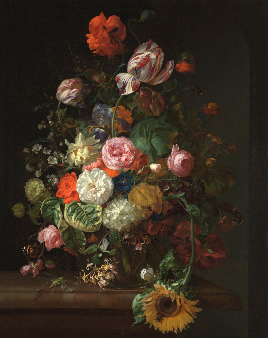 Rachel Ruysch, Still life of roses, tulips and sunflower, 1710
London, The National Gallery, Leihgabe der Sammlung Janice and Brian Capstick 
© The National Gallery, London, Private Collection Janice and Brian Capstick 